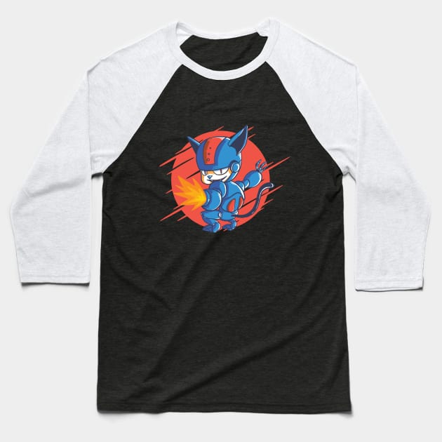 Cyborg Cat Baseball T-Shirt by FelippaFelder